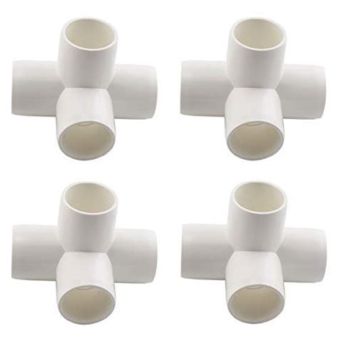 Sdtc Tech 4 Pack 1 Inch 4 Way Pvc Fitting Elbow Furniture Grade Pipe