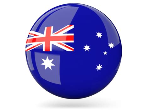 Glossy Round Icon Illustration Of Flag Of Australia