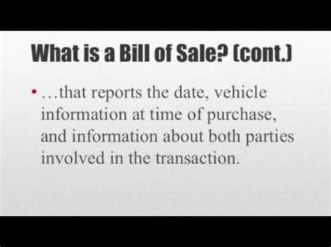 When your business makes a sale, the bill of sale is helpful as a record for accounting and tax purposes. How to Write a Bill of Sale - YouTube