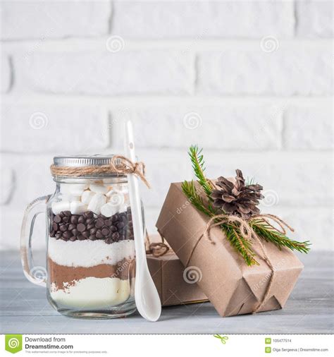 Check spelling or type a new query. Hot Chocolate Mix In Mason Jar And Gift Boxes Stock Photo ...
