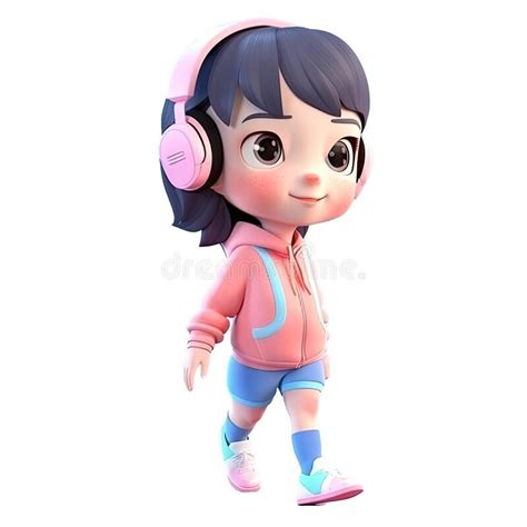 Portrait Girl Headphones Isolated Stock Illustrations 776 Portrait