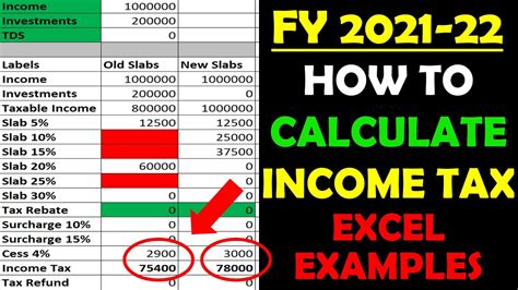 Income Tax Slab For Ay 2021 22 Calculator In Excel