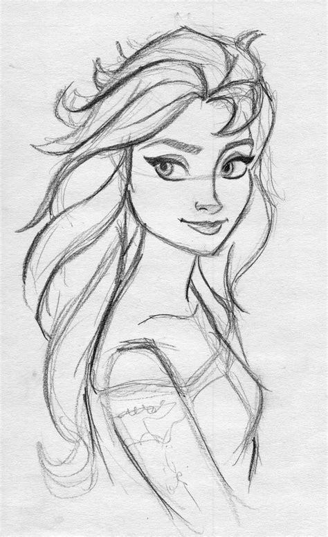 How To Draw Elsa From Frozen With Her Hair Down Easy Amanda Gregory S Coloring Pages
