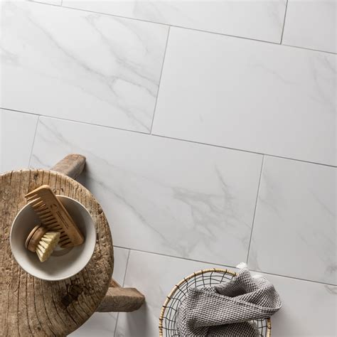 Jardine Gloss White Marble Effect Wall And Floor Tiles 300 X 600mm