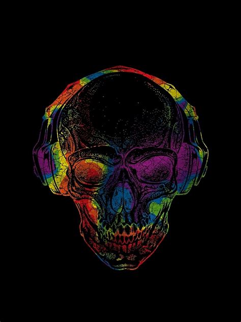 Headphones can cause headaches and it can be frustrating for those who enjoy listening to audio for extended periods but it's not just headaches that we need to be mindful of when we're wearing our headphones and headsets. "Rainbow Skull Wearing Headphones T Shirt" T-shirt by ...