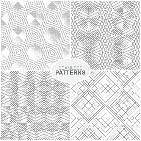 Geometric Patterns Seamless Vector Collection Stock Illustration