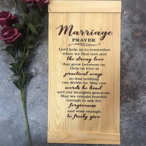 Beross Marriage Prayer Plaque Christian Decor Unique Wedding T 7