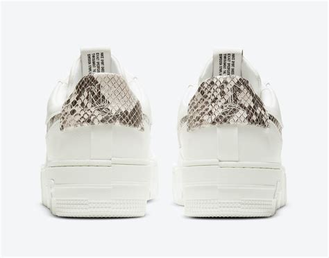 This pair comes highlighted in a sail, desert sand, college grey, and a release for the nike air force 1 pixel 'sail snake' will take place soon at select retailers and nike.com on january 20th. Sneak Peek: Nike Air Force 1 Pixel SE "Snakeskin ...