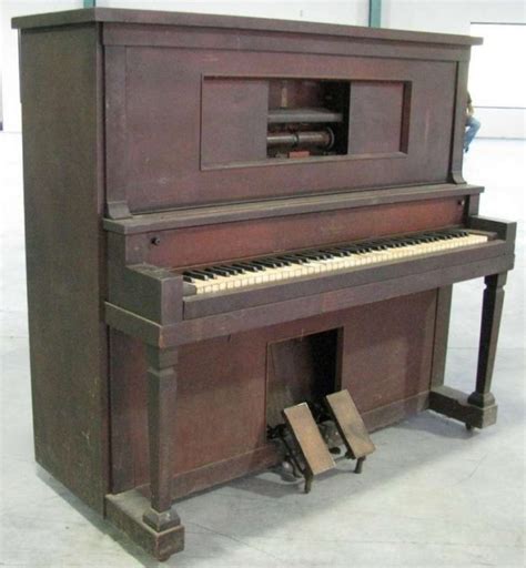 Hc Bay Upright Walnut Player Piano Antique Piano Shop