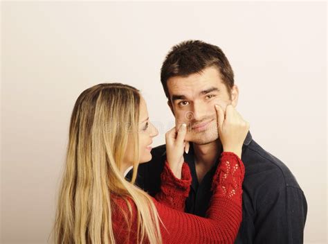 Pinching Cheeks Stock Image Image Of Couple Funny Young 33440955