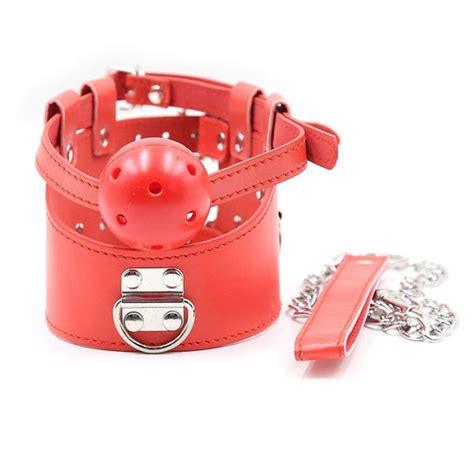 Slave Collar With Mouth Gag Ball Sissy Panty Shop