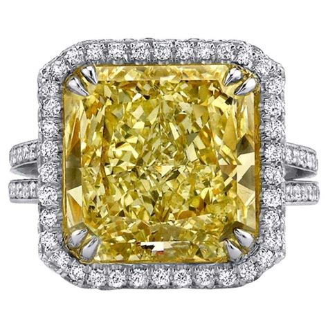 894 Carat Gia Cert Yellow Diamond Platinum Ring For Sale At 1stdibs