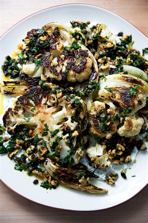 Start by preheating the oven to 350 f. Cauliflower Steaks with Walnut-Caper Salsa | Alexandra's ...
