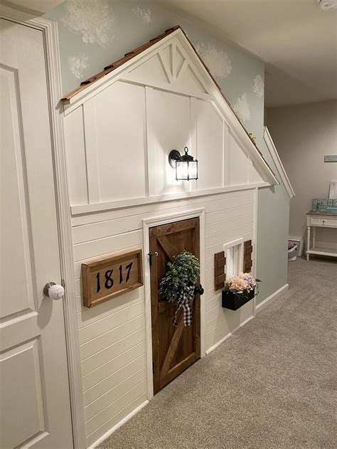 Diy Farmhouse Under The Stairs Playhouse Room Under Stairs Under