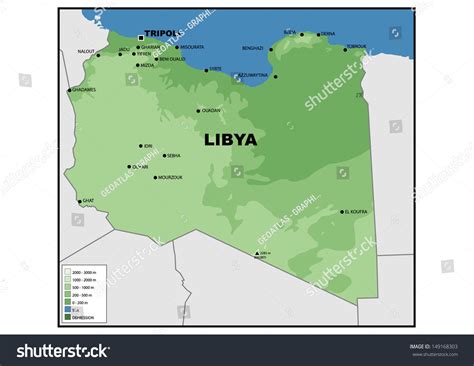Physical Map Libya Stock Illustration 149168303 Shutterstock