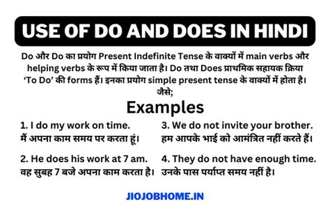Use Of Do And Does In Hindi Rules Examples And Exercises