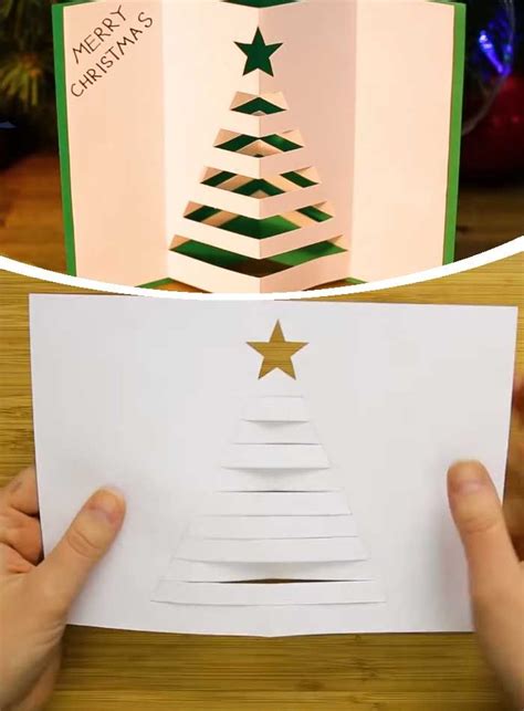 3d Tree Christmas Cards Handmade Diy Christmas Cards Christmas Card