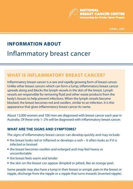 Inflammatory Breast Cancer Cancer Australia