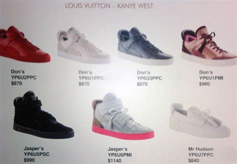 Revealed Louis Vuitton X Kanye West Sneaker Prices Por Homme