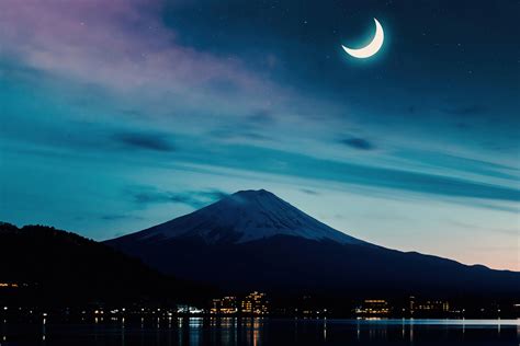 Mount Fuji Night Photo Wallpaper For 2880x1920