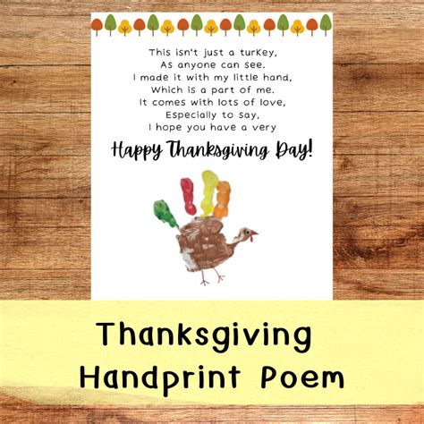 thanksgiving handprint poem worksheet classful