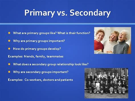 Groups And Formal Organizations 1 Primary Secondary Groups
