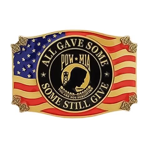 Pow Mia All Gave Some Some Still Give Us Flag Pewter Embossed Colle