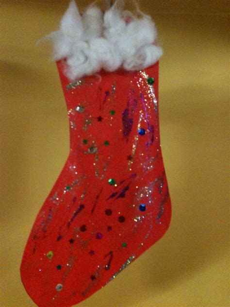 Christmas Stockings Craft The Children Just Glued On Cotton Wool To