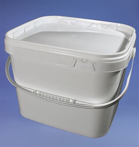 White Square Retangular 117 Litre Bucket Complete With Tamper Proof