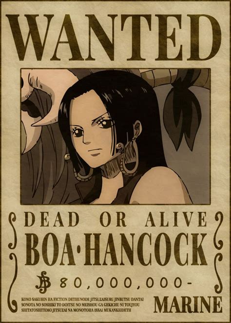 Boa Hancock Bounty Anime Manga Poster Print Metal Posters Displate One Piece Anime