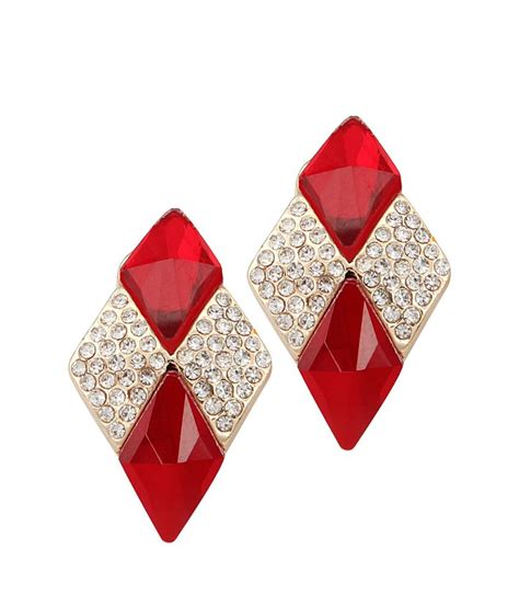 Big Tree Red Diamond Earrings For Women Buy Big Tree Red Diamond Earrings For Women Online At