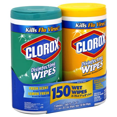 Clorox Disinfecting Wipes Fresh Scent And Lemon Fresh 2 Canisters