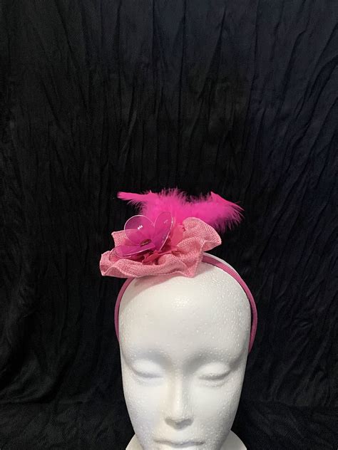 Hot Pink Flower Fascinator Headband Etsy