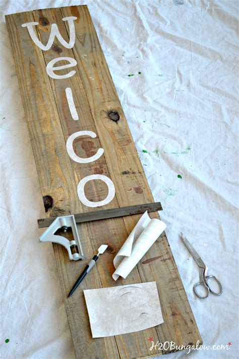 How to diy a birthdayyard sign. Indoor Outdoor Large DIY Wood Welcome Sign - H20Bungalow