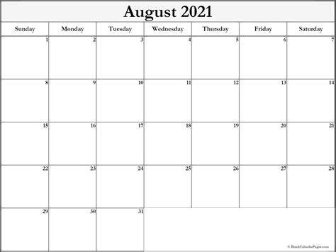 2022 dates are available later in 2021. August 2021 blank calendar templates.