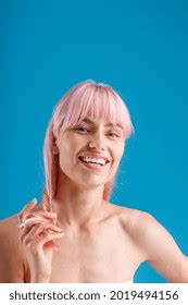 Portrait Beautiful Naked Woman Smiling Camera Stock Photo