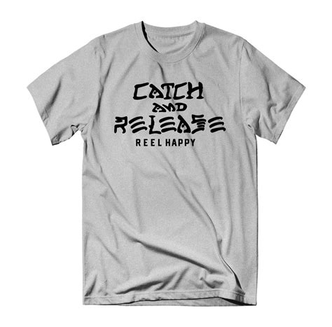 Grey Catch And Release Tee Grey Catch And Release Tee Reel Happy Coa
