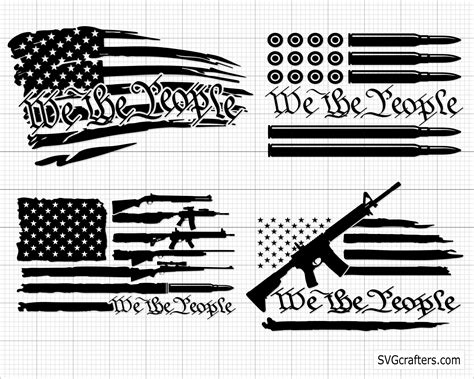 American Gun Flag Svg Rifle Flag Svg Guns Svg Nd Amendment Etsy