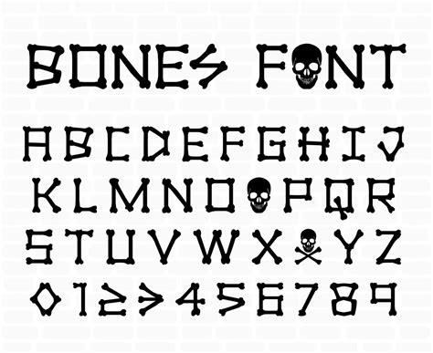 Bones Font Design Halloween Font Svg Bones Alphabet Svg Etsy