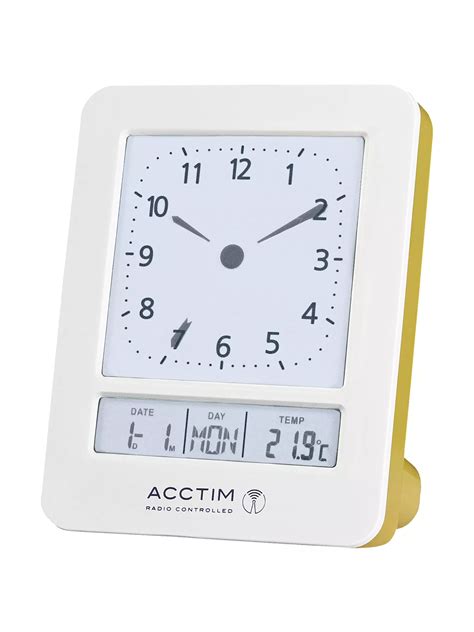 Acctim Fontana Radio Controlled Digital Dual Alarm Clock White At John