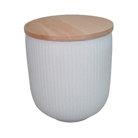 Threshold Medium Porcelain Canister With Wood Lid White 15 Liked