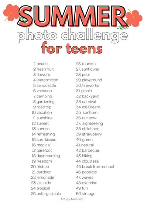 Summer Photo Challenge For Teens The Activity Mom