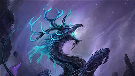 HD wallpaper: fantasy art, dragon, ice dragon, purple ...