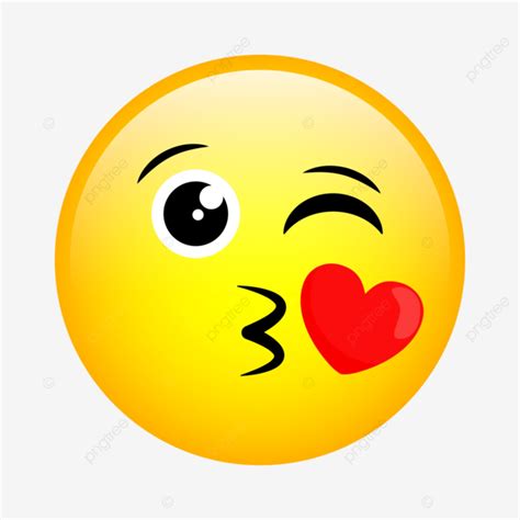 Cute Yellow Emoji With Kiss Lovely Face Vector Emoticons Cute Emoji