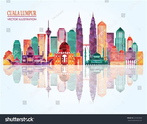 Vector file is sometimes called a geometric file. Kuala Lumpur Detailed Silhouette Vector Illustration Stock ...