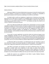 Lettre De Motivation Master Finance Et Contrôle De Gestion  Yerry