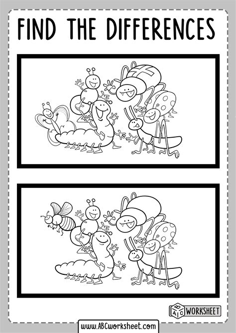 Spot The Differences For Kids Abc Worksheet