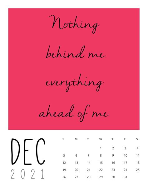 Motivational Quotes Calendar 2021 Month Calendar Printable