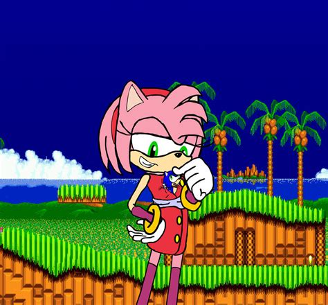 Amy Rose And Shrunken Sonic Close To Her Heart By Inchhighlilliputian