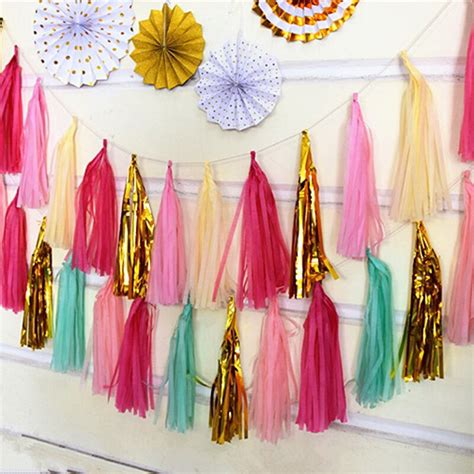 1 Set Mix Color Tissue Paper Tassel Garland Diy Wedding Decoration Paper Flower Craft Birthdays
